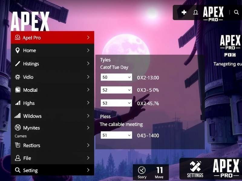 Apex Legends Pro Player Setup with gaming mouse, keyboard and monitor