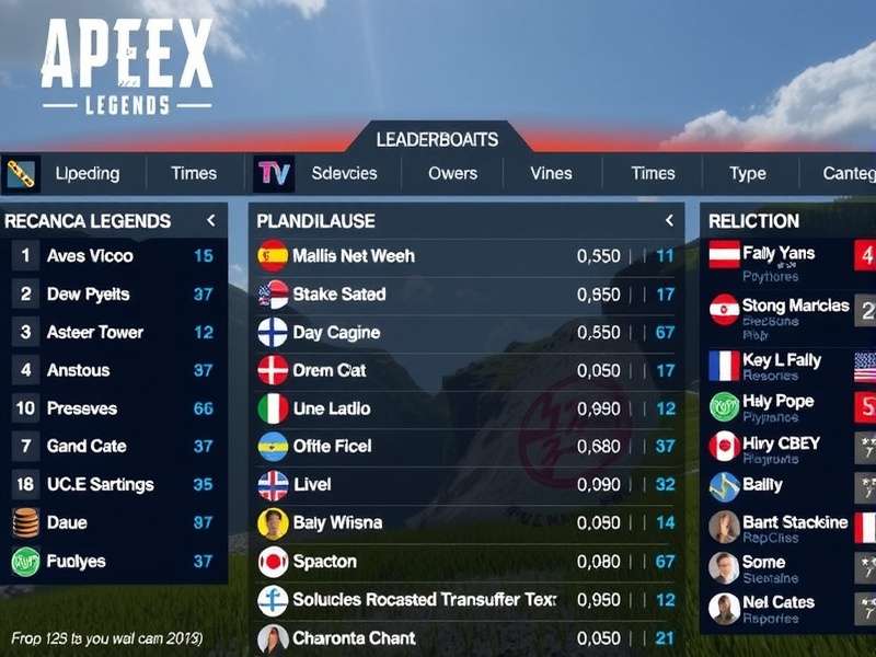 Apex Legends competitive gaming scene with leaderboard overlay
