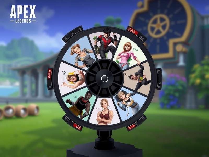 Apex Legends characters spinner wheel interface showing random legend selection for Indian players