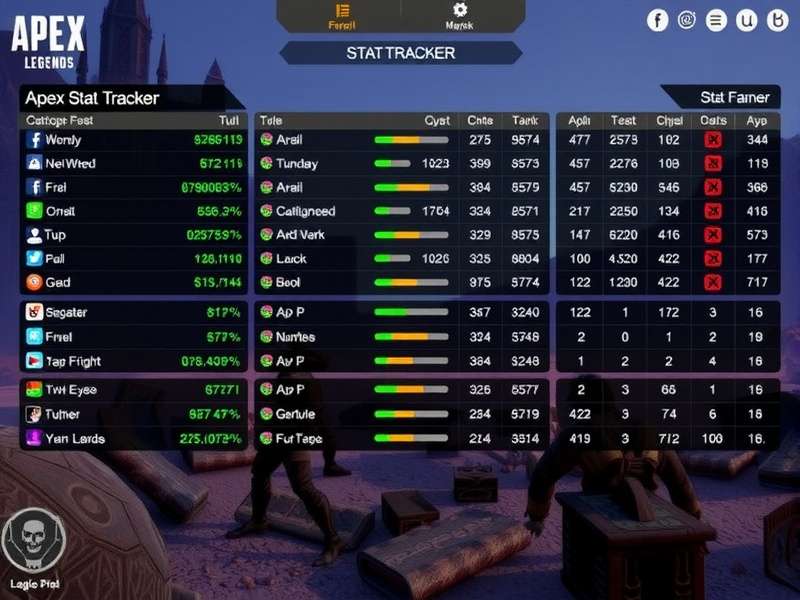 Apex Legends Stat Tracker dashboard showing key performance metrics for Indian players